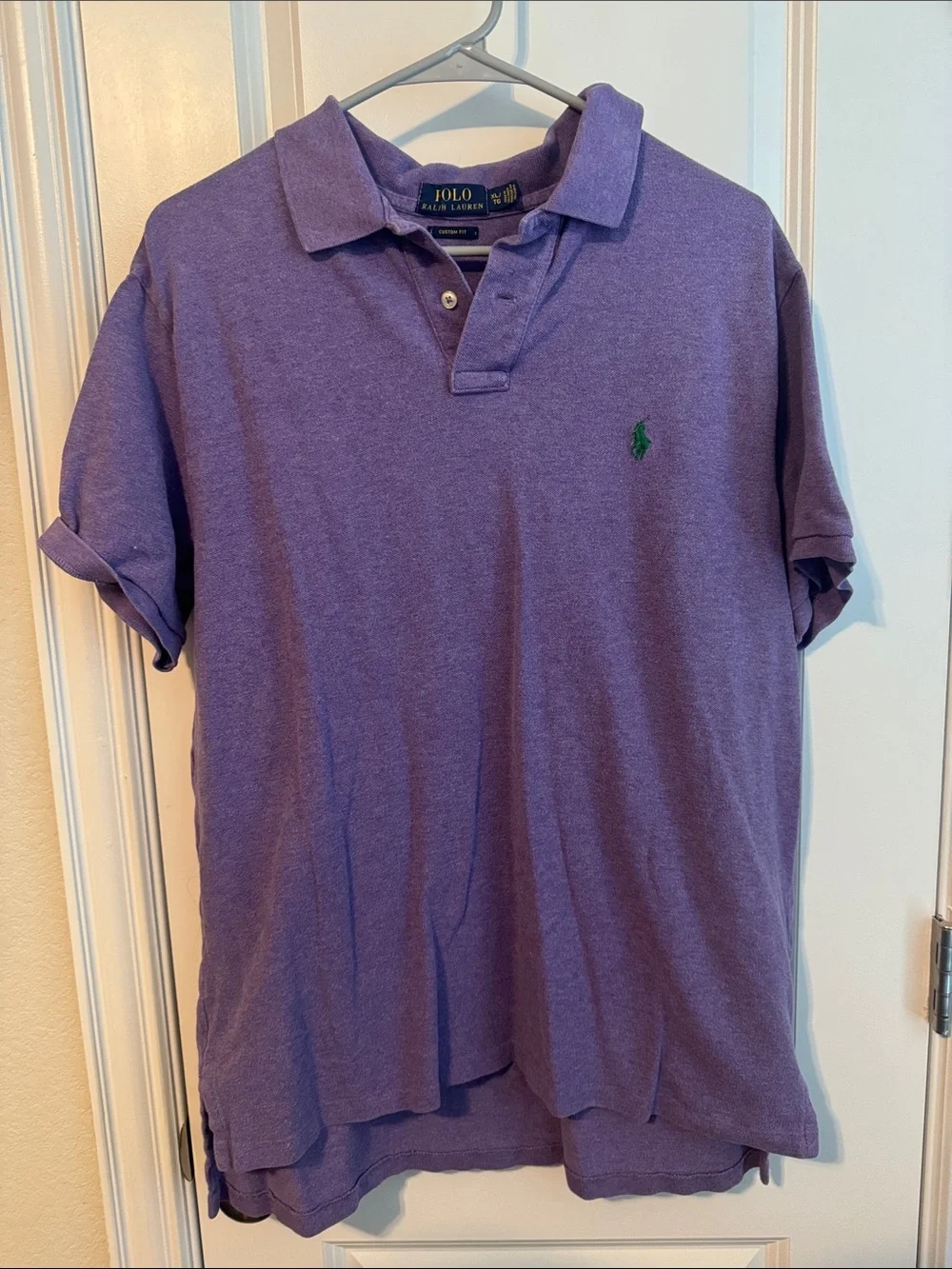 Polo by Ralph Lauren Lavender Pique Polo with Green Pony